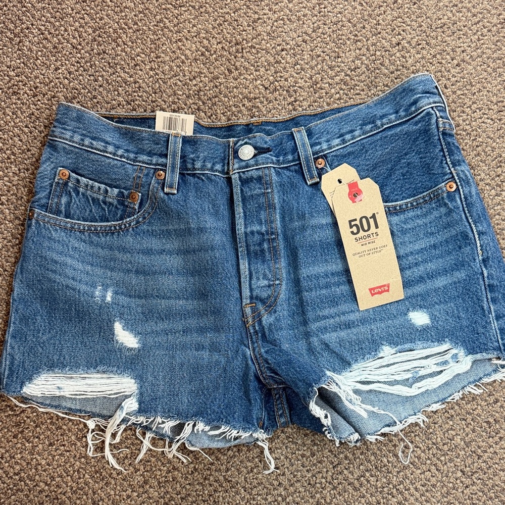 Levi's Distressed Blue Jean Shorts